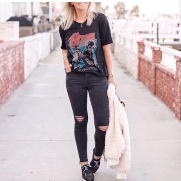 Madewell 10” High Riser Skinny Skinny Distressed Jeans in Black Sea - Picture 1 of 10